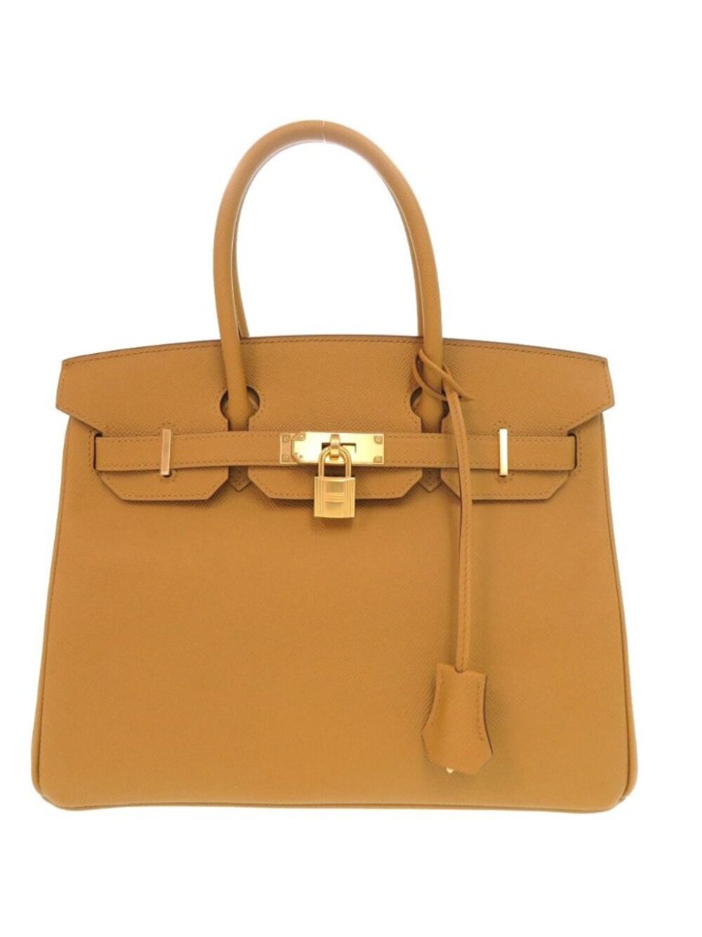 Hermes Birkin 30 Veau Epsom Sesame Gold Handbag